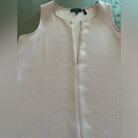 THEORY Antazie Top SMALL Lavender Sleeveless Textured V Neck blouse $185 Shell - Picture 11 of 15